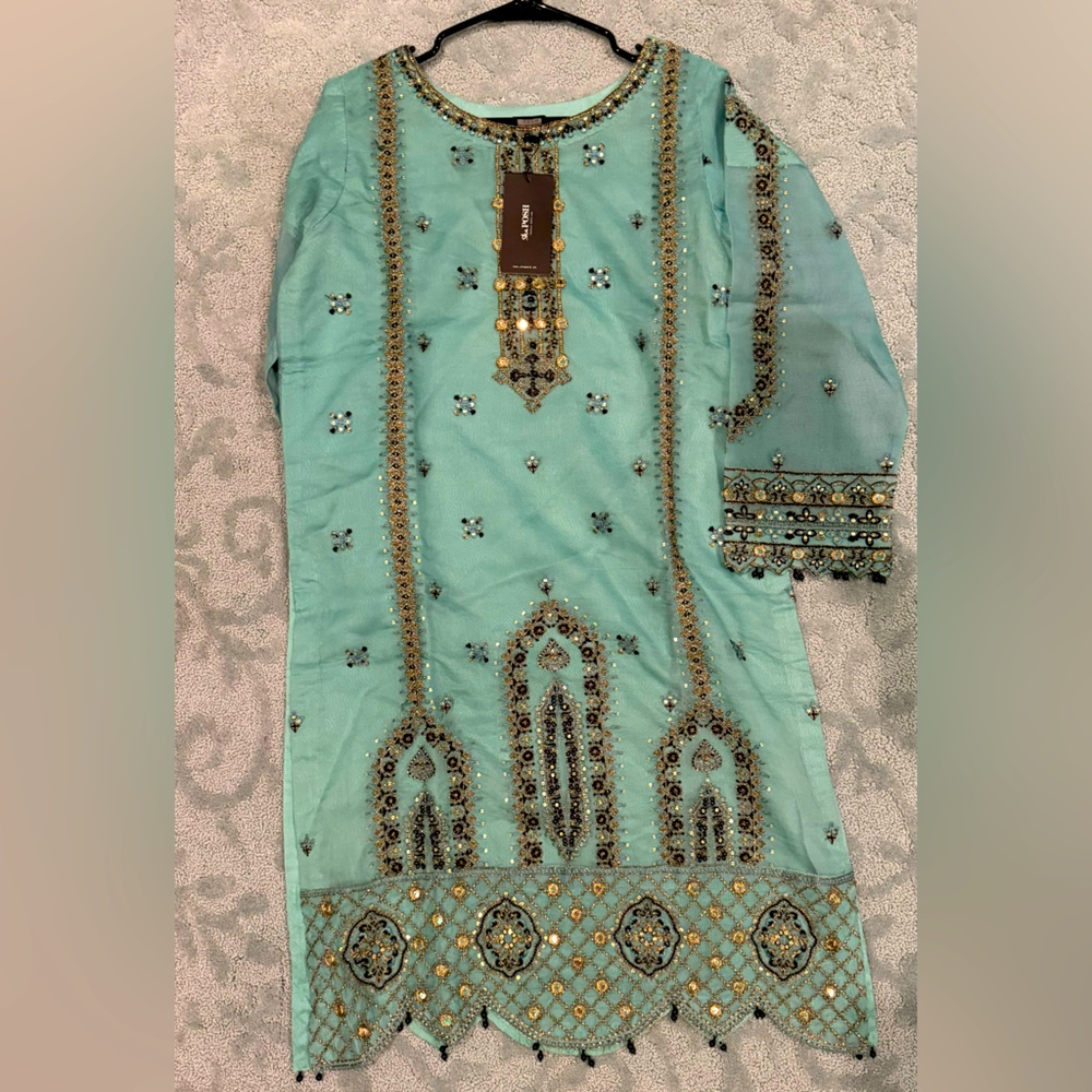 NWT Sha Posh 3 piece Teal Kurta with trouser and dupatta/scarf